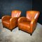 Fauteuil Club Vintage en Cuir de Mouton Cognac 2