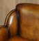 Art Deco Hand Dyed Brown Leather Sofas by Harry & Lou Epstein, Set of 2, Image 9