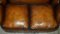 Sofás Art Déco de cuero marrón teñido a mano de Harry & Lou Epstein. Juego de 2, Imagen 12