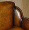 Art Deco Hand Dyed Brown Leather Sofas by Harry & Lou Epstein, Set of 2 10