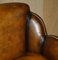 Art Deco Hand Dyed Brown Leather Sofas by Harry & Lou Epstein, Set of 2, Image 10