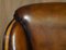 Sofás Art Déco de cuero marrón teñido a mano de Harry & Lou Epstein. Juego de 2, Imagen 6