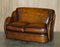 Art Deco Hand Dyed Brown Leather Sofas by Harry & Lou Epstein, Set of 2 15