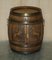 Antique Carved Upcycled Barrel Bars or Side Tables, Set of 2 14