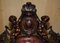 Italian Hand Carved Fruitwood & Leather Rocking Armchair, 1850s 7