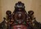 Italian Hand Carved Fruitwood & Leather Rocking Armchair, 1850s, Image 7
