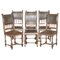 French Henry II Oak & Embossed Leather Dining Chairs, 1880s, Set of 6, Image 1