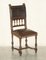 French Henry II Oak & Embossed Leather Dining Chairs, 1880s, Set of 6, Image 2
