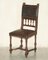 Französische Henry II Esszimmerstühle aus Eiche & geprägtem Leder, 1880er, 6 . Set 18