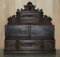 Dutch Hand Carved Monks Settle Bench with Internal Storage, 1860s 16