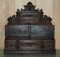 Dutch Hand Carved Monks Settle Bench with Internal Storage, 1860s, Image 16