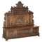 Dutch Hand Carved Monks Settle Bench with Internal Storage, 1860s 1
