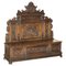 Dutch Hand Carved Monks Settle Bench with Internal Storage, 1860s, Image 1