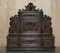 Dutch Hand Carved Monks Settle Bench with Internal Storage, 1860s, Image 2