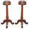 Antique Hand Carved Pedestal Plant Stands in the style of Thomas Chippendale, Set of 2 1