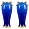Vases en Céramique avec Monochrome Bleu attribués à Paul Milet pour Sèvres, 1899, Set de 2 1