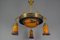 rt Nouveau French Brass Chandelier with Pâte De Verre Glass by Noverdy, 1920s, Image 17