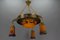 rt Nouveau French Brass Chandelier with Pâte De Verre Glass by Noverdy, 1920s, Image 7