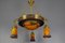 rt Nouveau French Brass Chandelier with Pâte De Verre Glass by Noverdy, 1920s, Image 6