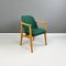 Mid-Century Modern Danish Armchairs in Forest Green Fabric and Wood, 1960s, Set of 2 3