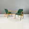 Mid-Century Modern Danish Armchairs in Forest Green Fabric and Wood, 1960s, Set of 2 2