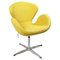 Moderner Italienischer Sessel aus Gelbem Stoff & Metall, 1970er 1