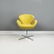 Moderner Italienischer Sessel aus Gelbem Stoff & Metall, 1970er 2