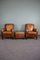 Leather Armchairs and Footstool from Lounge Atelier, Set of 3 1