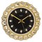 German Hollywood Regency Golden Wall Clock in Gilt with Crystals by Junghans, 1970s, Image 1