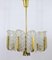 Mid-Century Glass Leaves Brass Chandelier by Carl Fagerlund for Orrefors, 1950s, Image 9