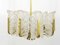 Mid-Century Glass Leaves Brass Chandelier by Carl Fagerlund for Orrefors, 1950s 2