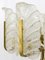 Mid-Century Glass Leaves Brass Chandelier by Carl Fagerlund for Orrefors, 1950s 5