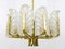 Mid-Century Glass Leaves Brass Chandelier by Carl Fagerlund for Orrefors, 1950s, Image 7