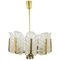 Mid-Century Glass Leaves Brass Chandelier by Carl Fagerlund for Orrefors, 1950s, Image 1