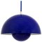 Blau emaillierte dänische Blumentopf Hängelampe von Verner Panton für Louis Poulsen, 1969 1