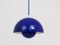 Lámpara colgante Flowerpot danesa esmaltada en azul de Verner Panton para Louis Poulsen, 1969, Imagen 9