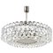 Large Austrian Nickel Chandelier with Diamond-Shaped Crystals from Bakalowits & Söhne, 1960s, Image 1