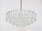 Mid-Century Austrian Chandelier in Nickel and Textured Glass from Kalmar, 1950s 3