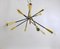 Large Articulating Black and Brass Sputnik Chandelier in the style of Stilnovo, 1950s 11