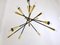 Großer beweglicher schwarzer Sputnik Kronleuchter aus Messing im Stilnovo-Stil, 1950er 20