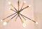 Large Articulating Black and Brass Sputnik Chandelier in the style of Stilnovo, 1950s 4