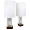 Austrian Ice Glass Table Lamps by J. T. Kalmar for Kalmar, 1950s, Set of 2 1