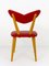 Silla infantil austriaca Mid-Century en forma de corazón rojo, años 50, Imagen 5