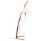 Mid-Century Dornstab Floor Lamp in Brass & Walnut attributed to J. T. Kalmar for Kalmar, Austria, 1950s 1