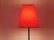 Red Micheline Floor Lamp with Brass Tripod Base attributed to J. T. Kalmar for Kalmar, Austria, 1950s 5