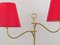 Lampada da terra Mid-Century in ottone con due braccia attribuita a Josef Frank, Austria, anni '50, Immagine 2