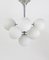 Chromed Atomic Chandelier with White Glass Globes from Temde, Switzerland, 1960s 2