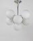 Chromed Atomic Chandelier with White Glass Globes from Temde, Switzerland, 1960s 13