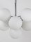 Chromed Atomic Chandelier with White Glass Globes from Temde, Switzerland, 1960s 15