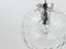 Lámpara colgante burbuja grande de vidrio fundido y cromo, Alemania, años 70, Imagen 17